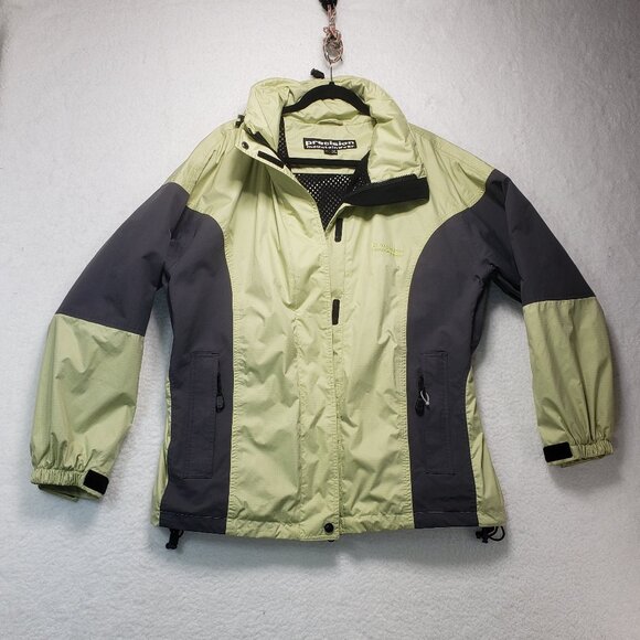 Precision Mountainwear Ski Jacket Coat Womens size XL Greenish & Black Hooded - Picture 1 of 14
